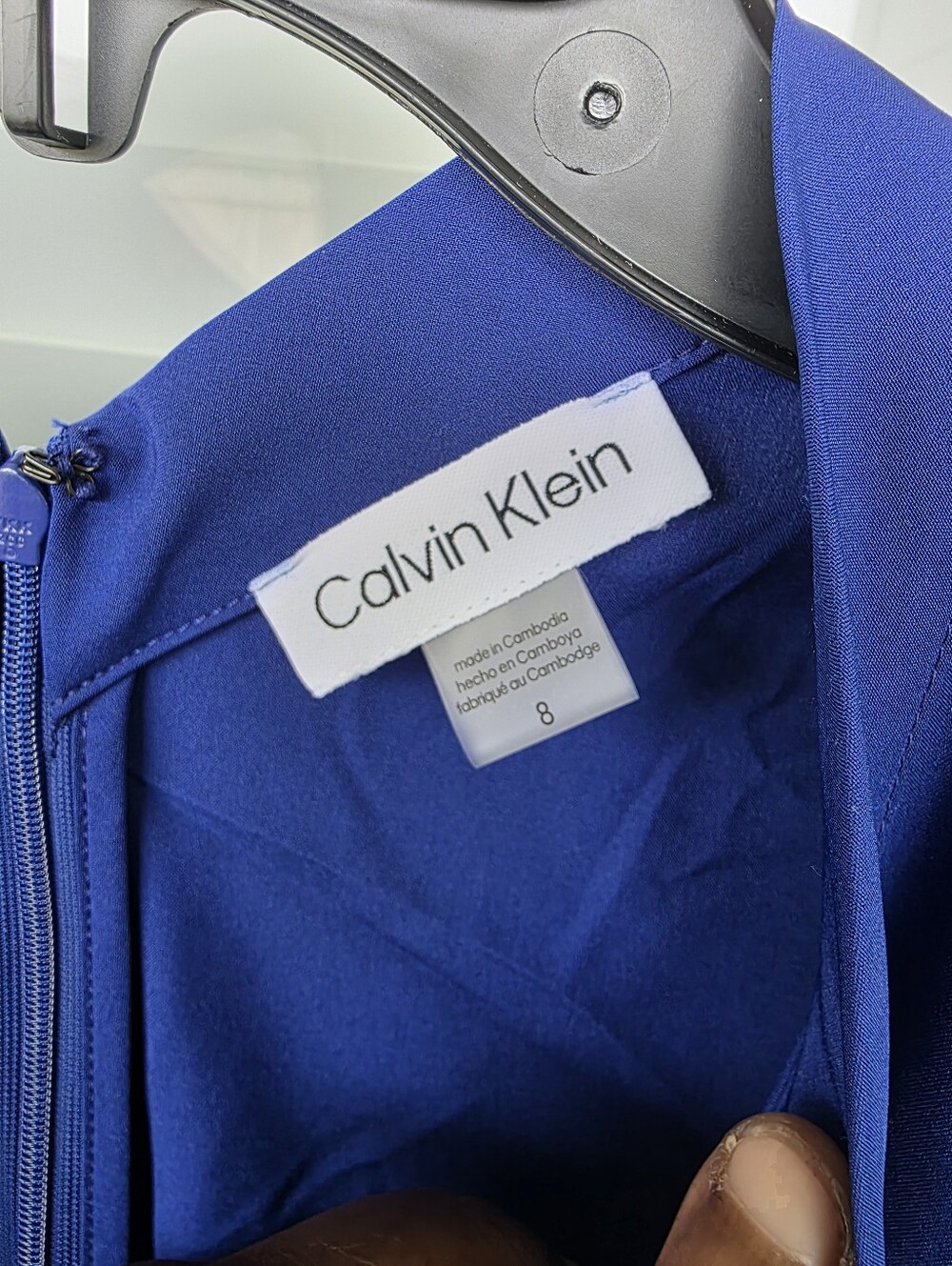 Calvin Klein NWT Blue Dress Sz 8 Sleeveless Drawstring Waist Career Cocktail - Picture 5 of 9